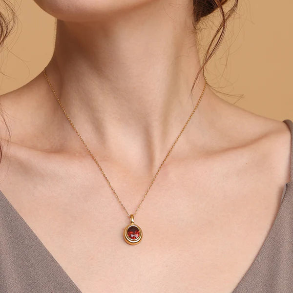 Red Emerald Oval Pendant - Image 1