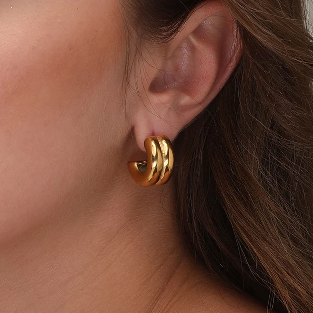 Plain Chunky Hoop Earrings