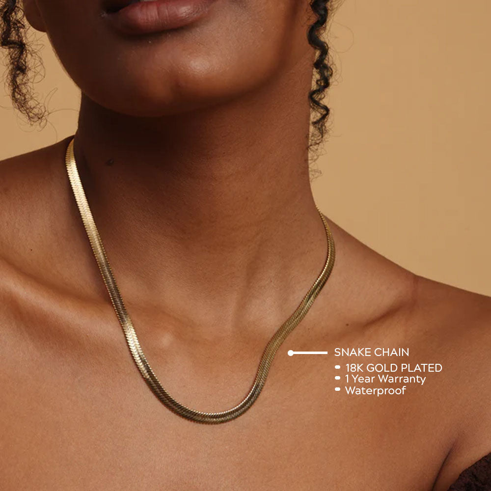 18k gold deals snake necklace