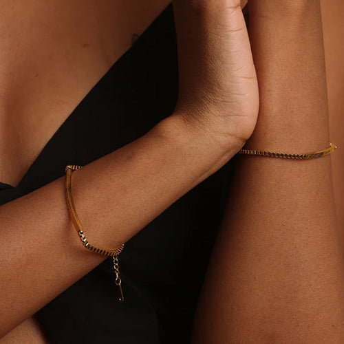  Chain Bracelets for Women Girls Copper Plated 18 K