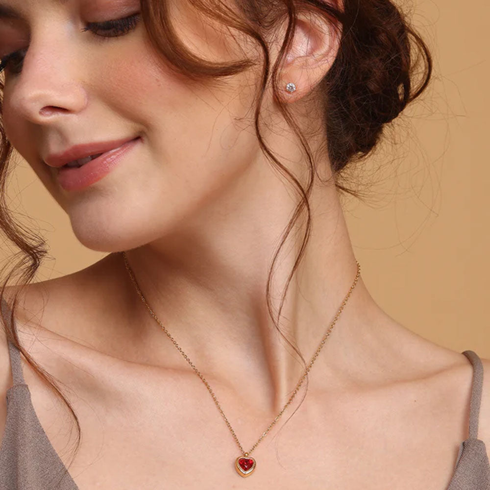Amazon.com: SmileBelle Red Heart Necklace Carnelian necklace for women, red  heart pendant necklace for girls, heart jewelry as cute lover necklace for  teen, red necklaces for Anniversary Birthday Gifts for her :