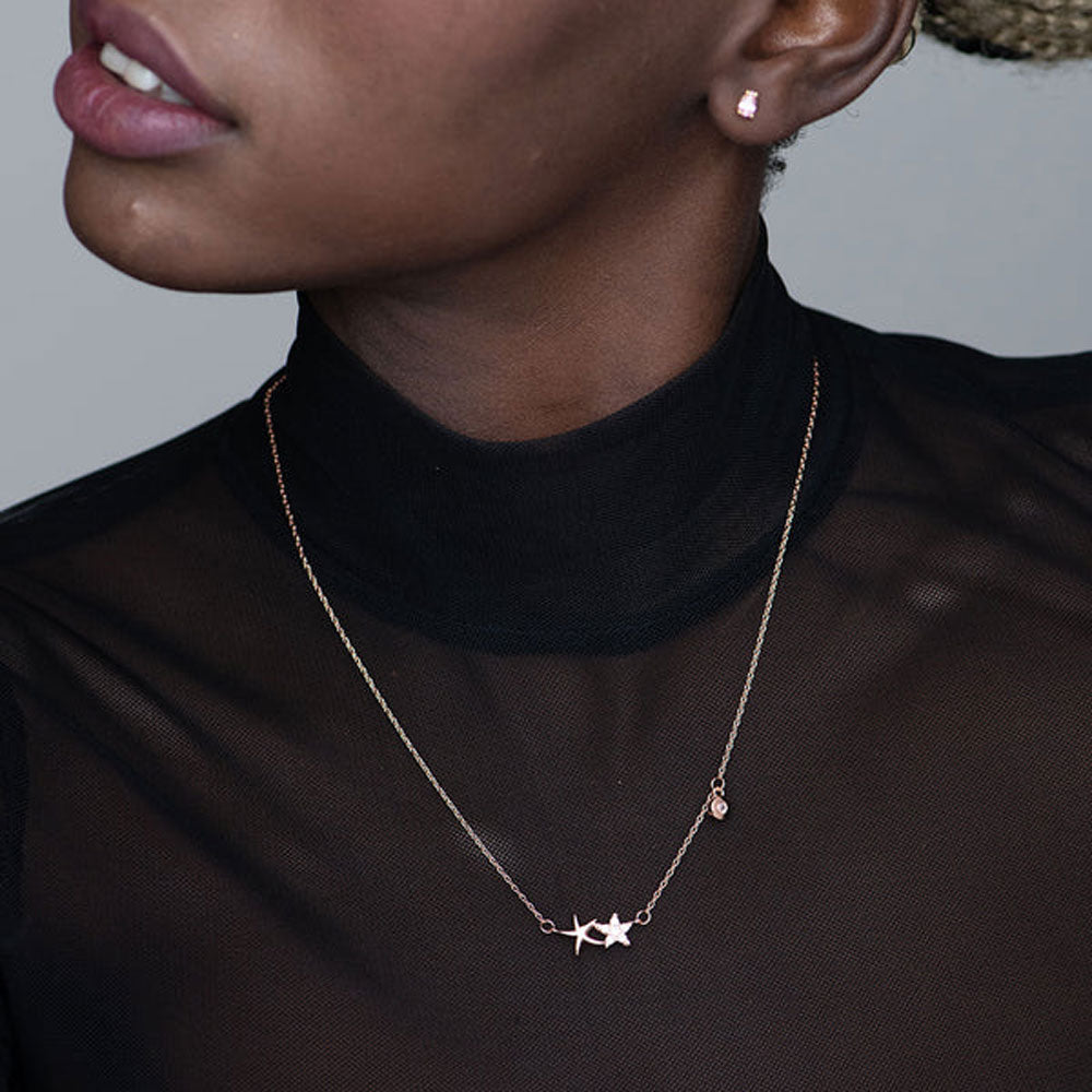 Stelle Twinkle Necklace- Rose Gold Tone Plated