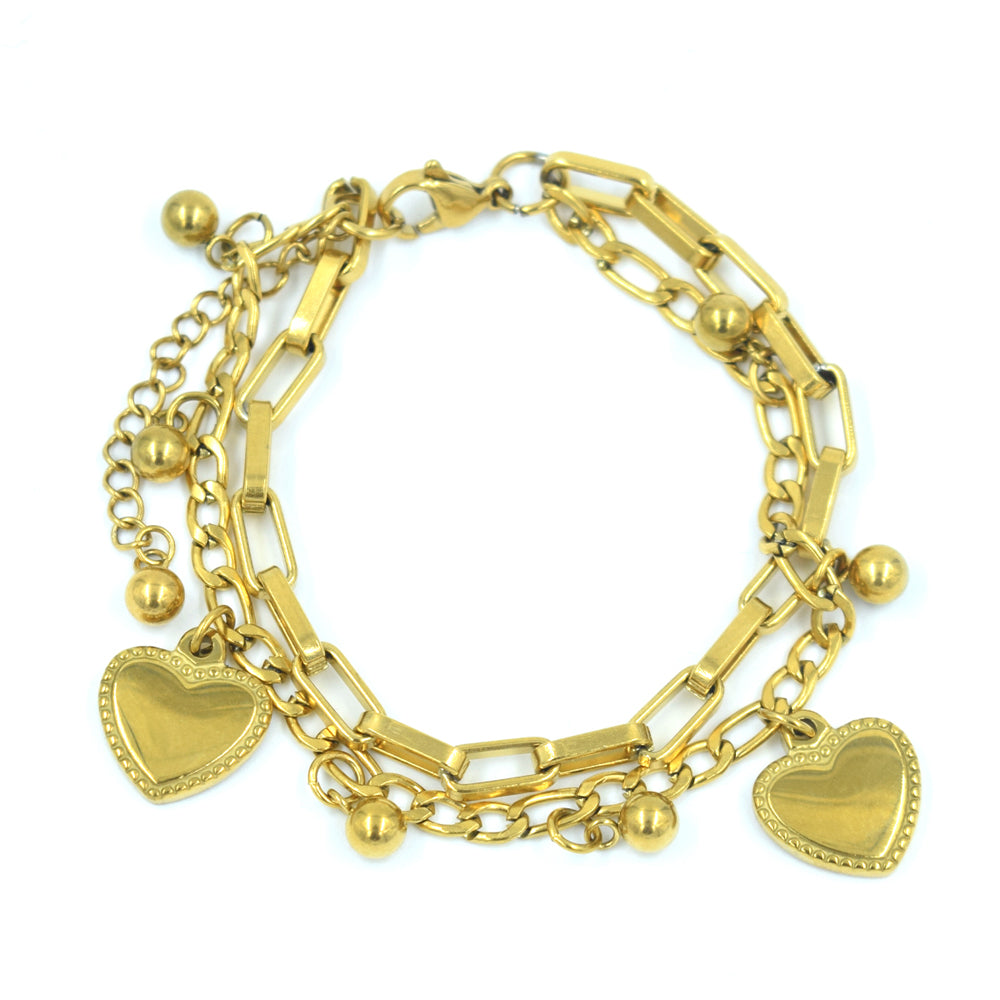 2pcs Heart Charm Chain Bracelet | SHEIN IN