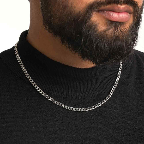 Cuban Chain | Rhodium Plated | 4 MM - Image 1