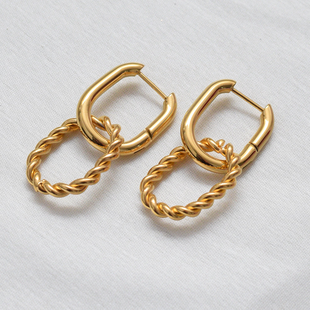 Buy Double Rings Hoop Earrings | Gold Plating – PALMONAS