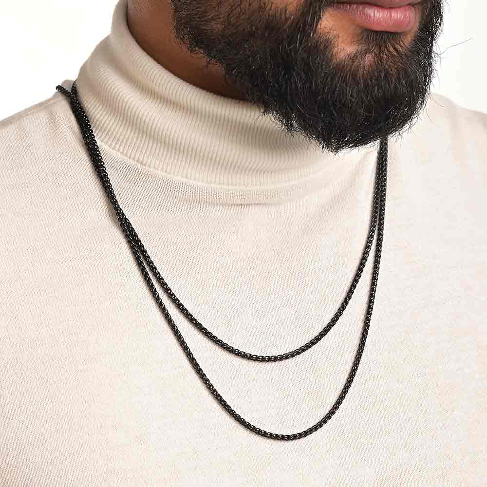 Wheat Chain | Black Plated | 3 MM - view 3
