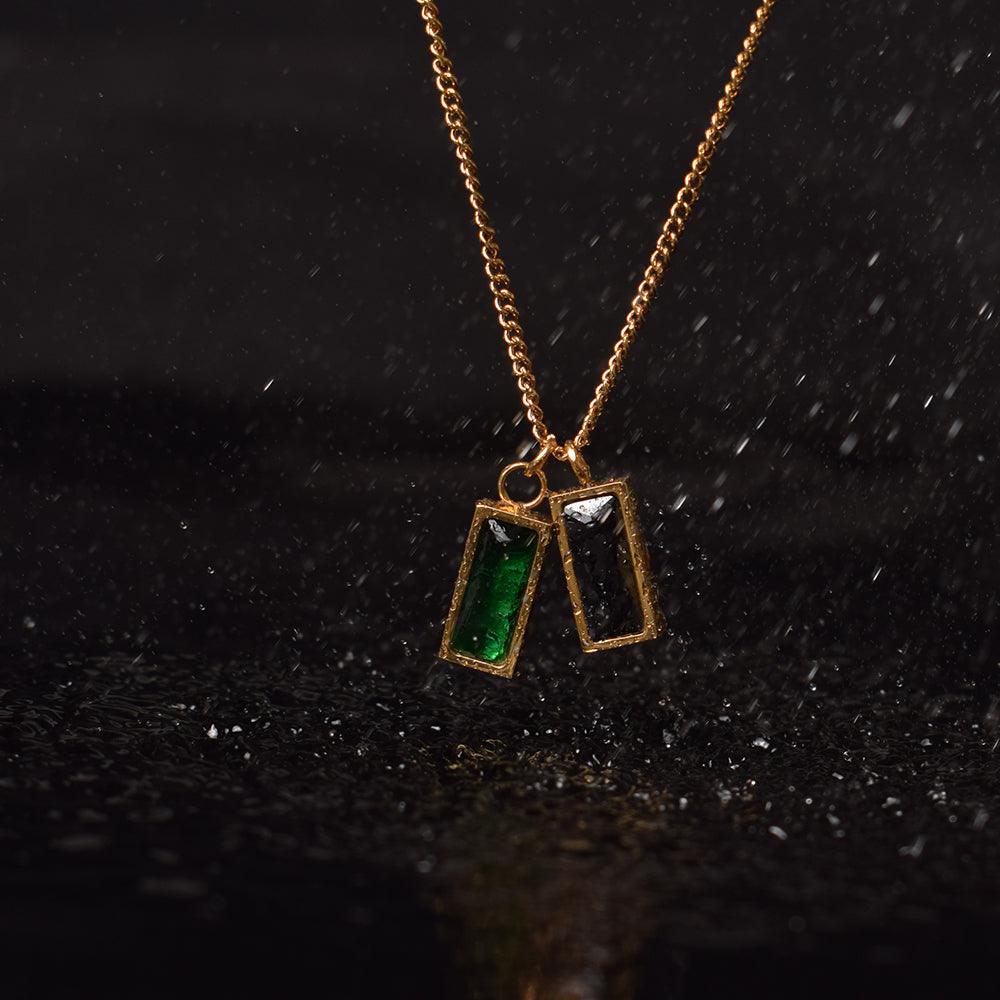 Green Olive Quartz Round Sterling Silver Slider Necklace- Forest Green  Bezel Necklace- Dark Green Gemstone Necklace for Her