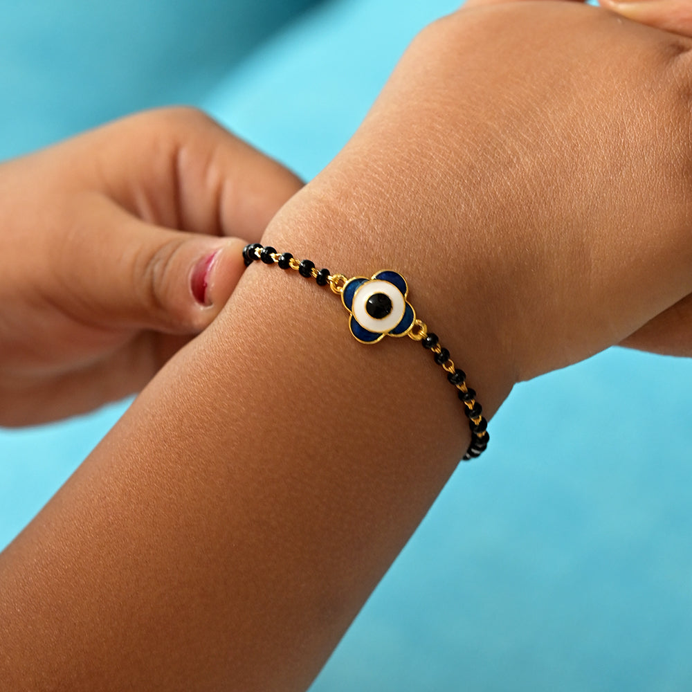 Clover Evil Eye Baby Bracelet | 925 Sterling Silver