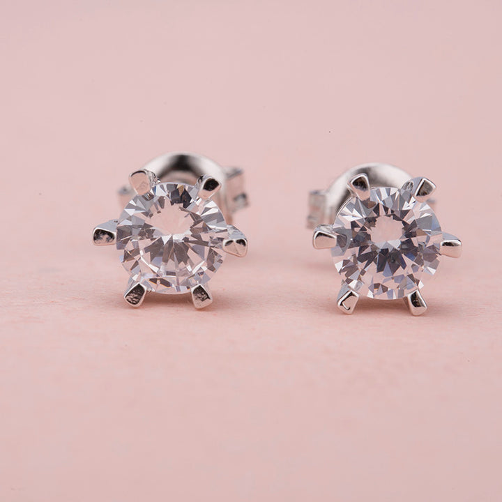 Shop Royal Diamante Stud Earrings- 925 Silver Palmonas-5