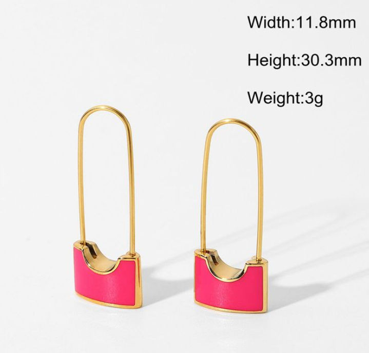 Shop Safety Pin Hoop Earrings- 18k Gold Plated Palmonas-4
