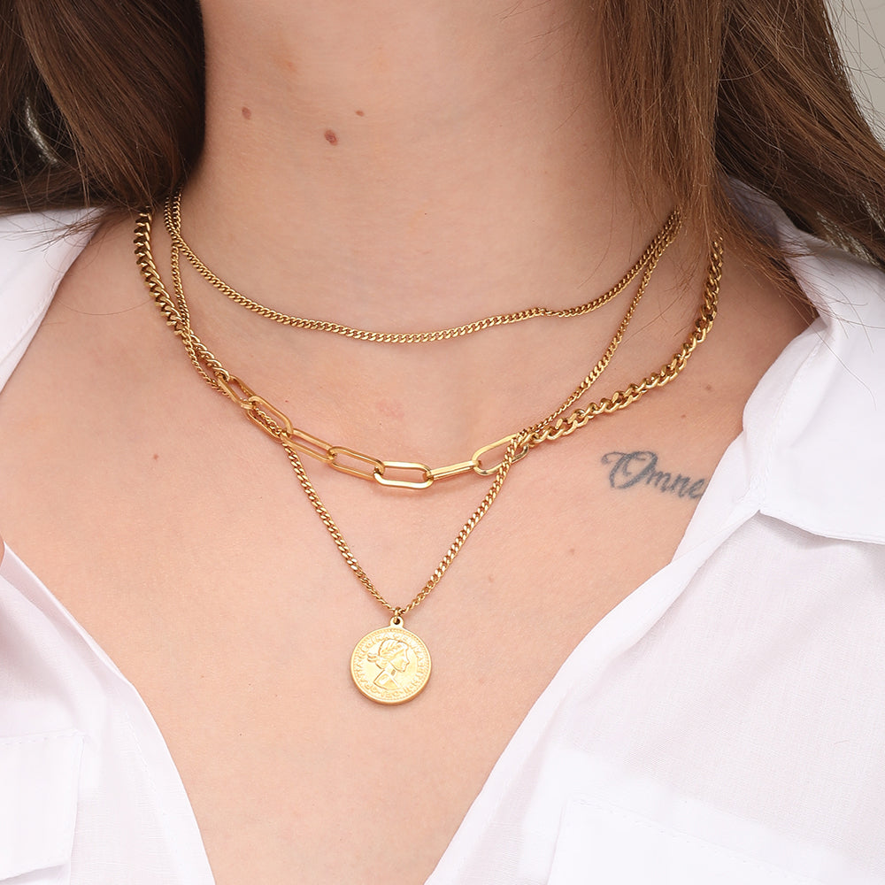 Buy Penny Layered Necklace | Gold Plated – PALMONAS